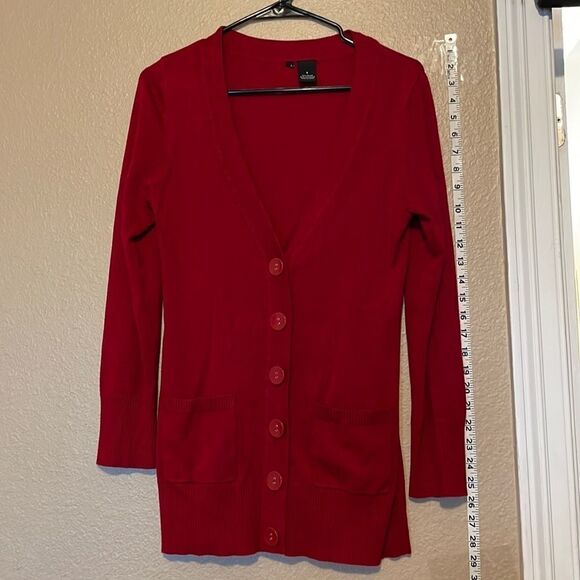 Red long cardigan sweater  - Picture 1 of 4